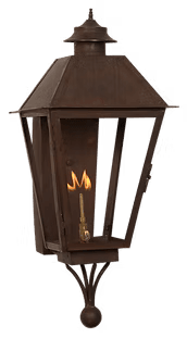 Arch Ball Finial showcased on a wall mounted lantern