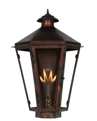Example of the Biloxi wall lantern with a gas lighting feature