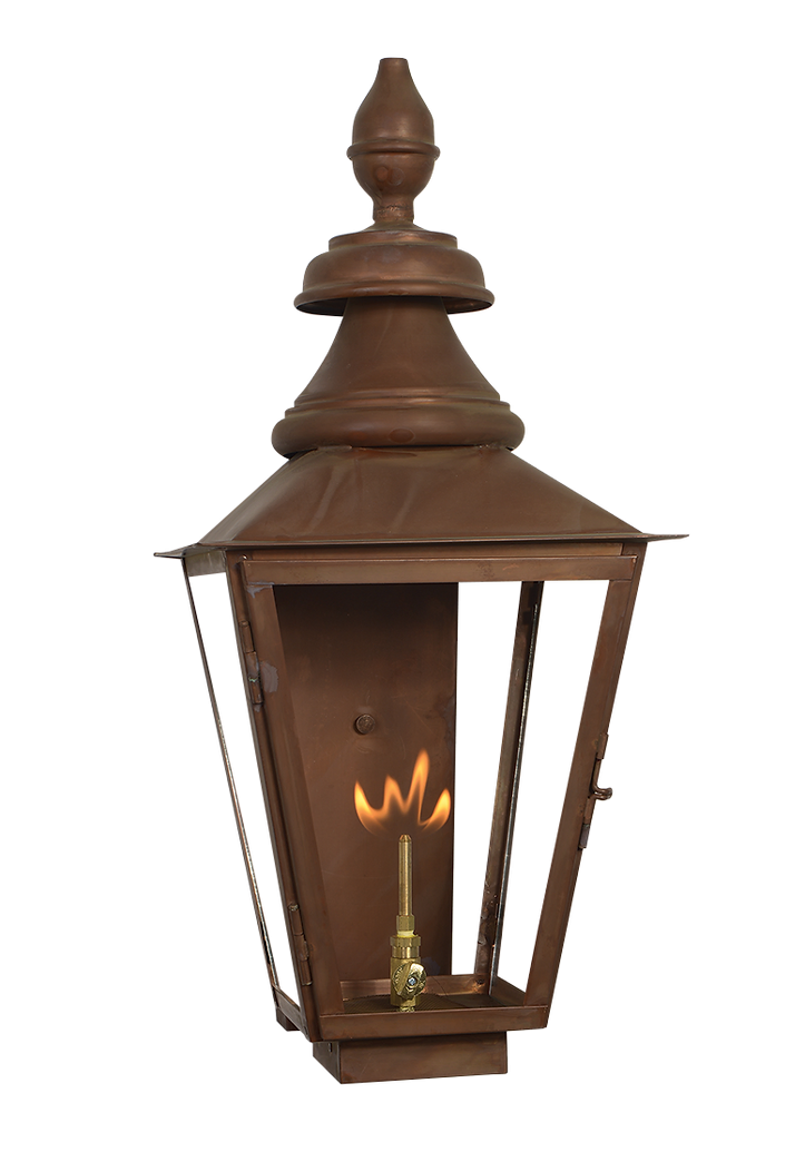 Example of the Birmingham wall lantern with a gas lighting feature