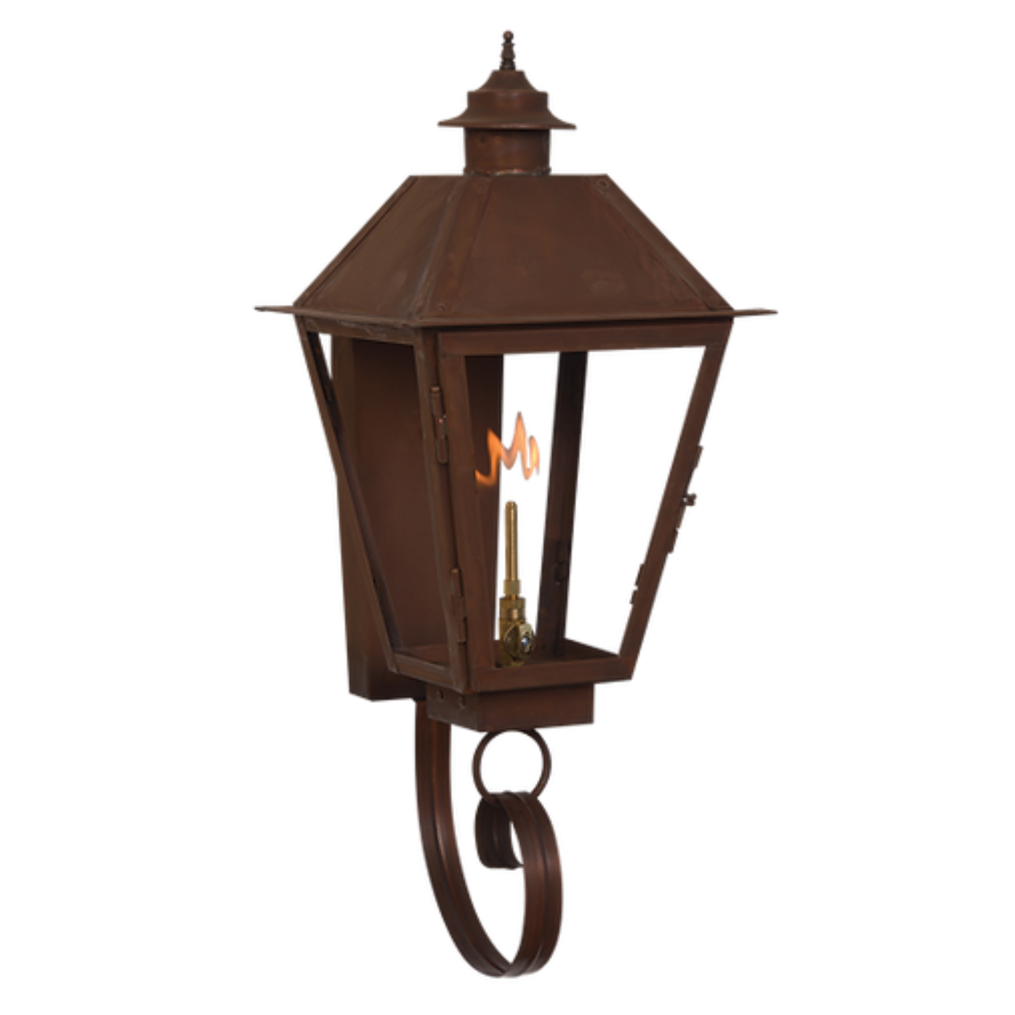 Example of a bottom curl finial option on a wall lantern