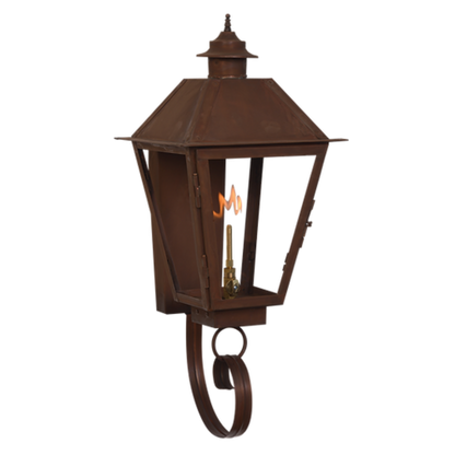 Example of a bottom curl finial option on a wall lantern