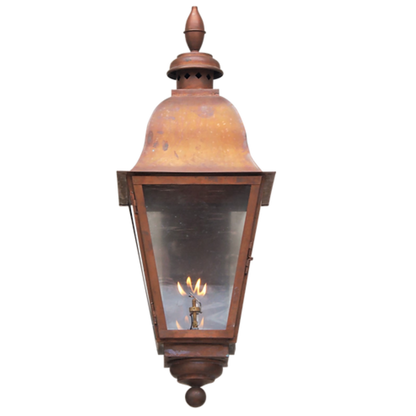 Example of a bottom spinning ball finial on a wall hung lantern