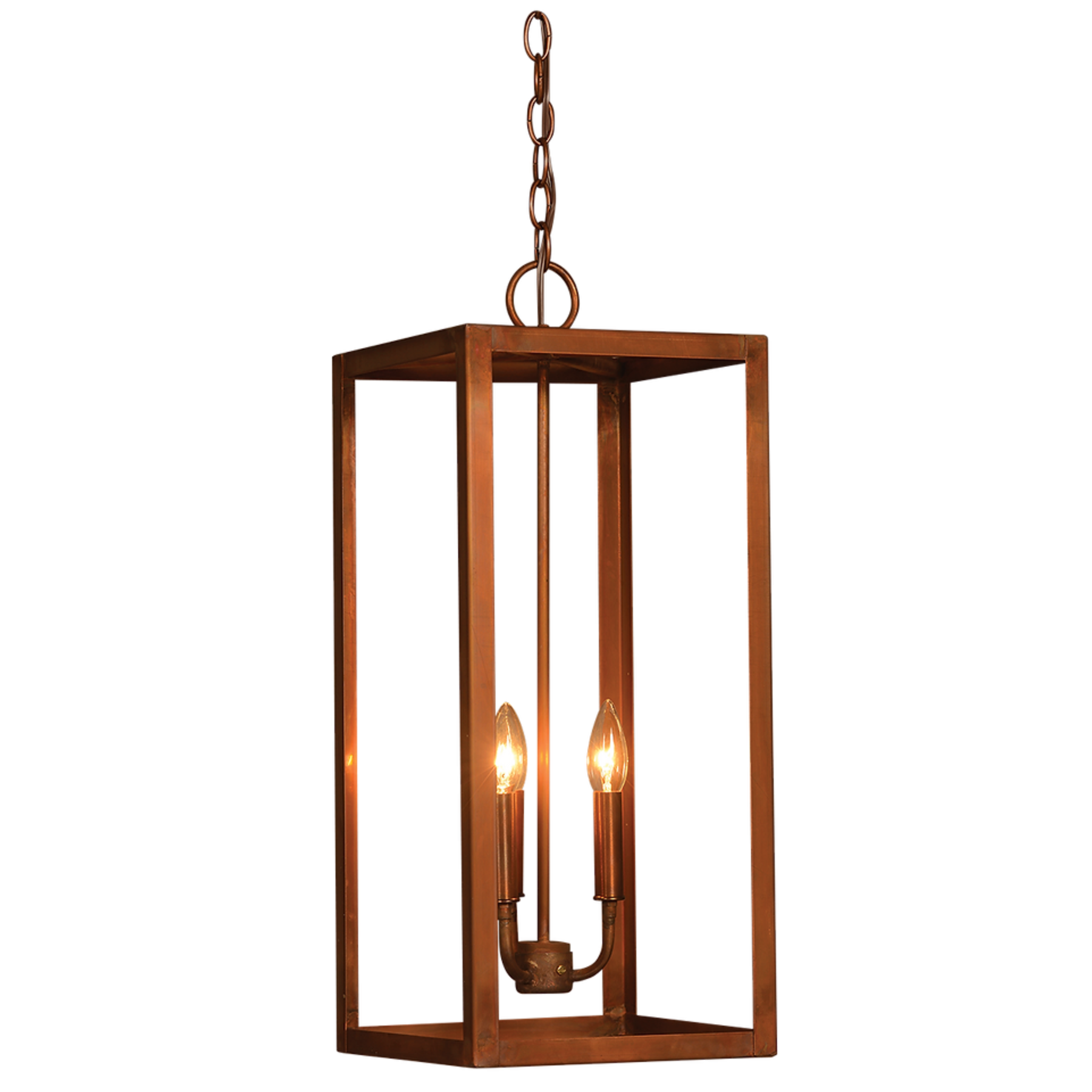 Camden Copper Chandelier for Indoor and Outdoor with candelabra.