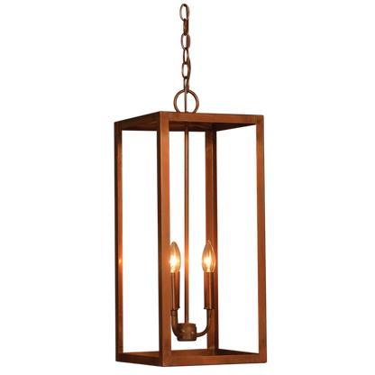 Camden Copper Chandelier for Indoor and Outdoor with candelabra.
