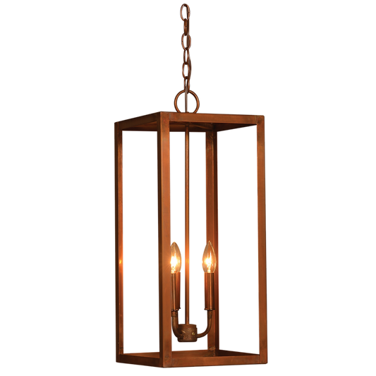 Camden Copper Chandelier for Indoor and Outdoor with candelabra.
