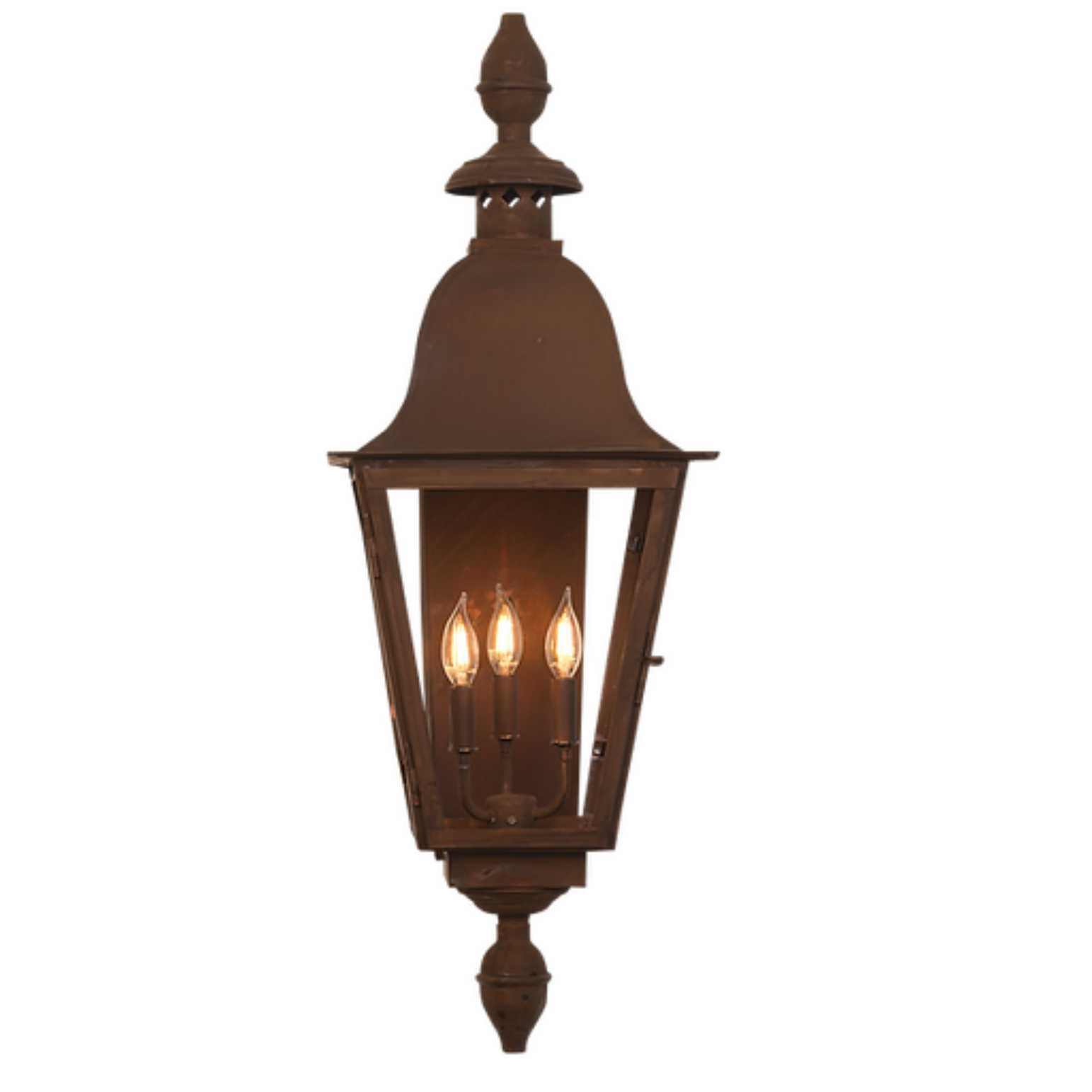 A lantern showcasing a football finial option