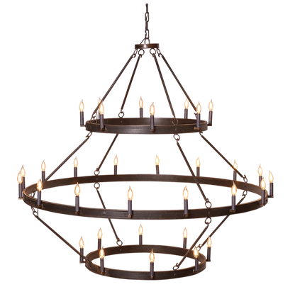 An image of the copper Sullivan chandelier with the triple tier variable option