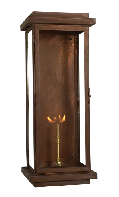 The copper Winnipeg wall lantern is featured with a gas lighting option